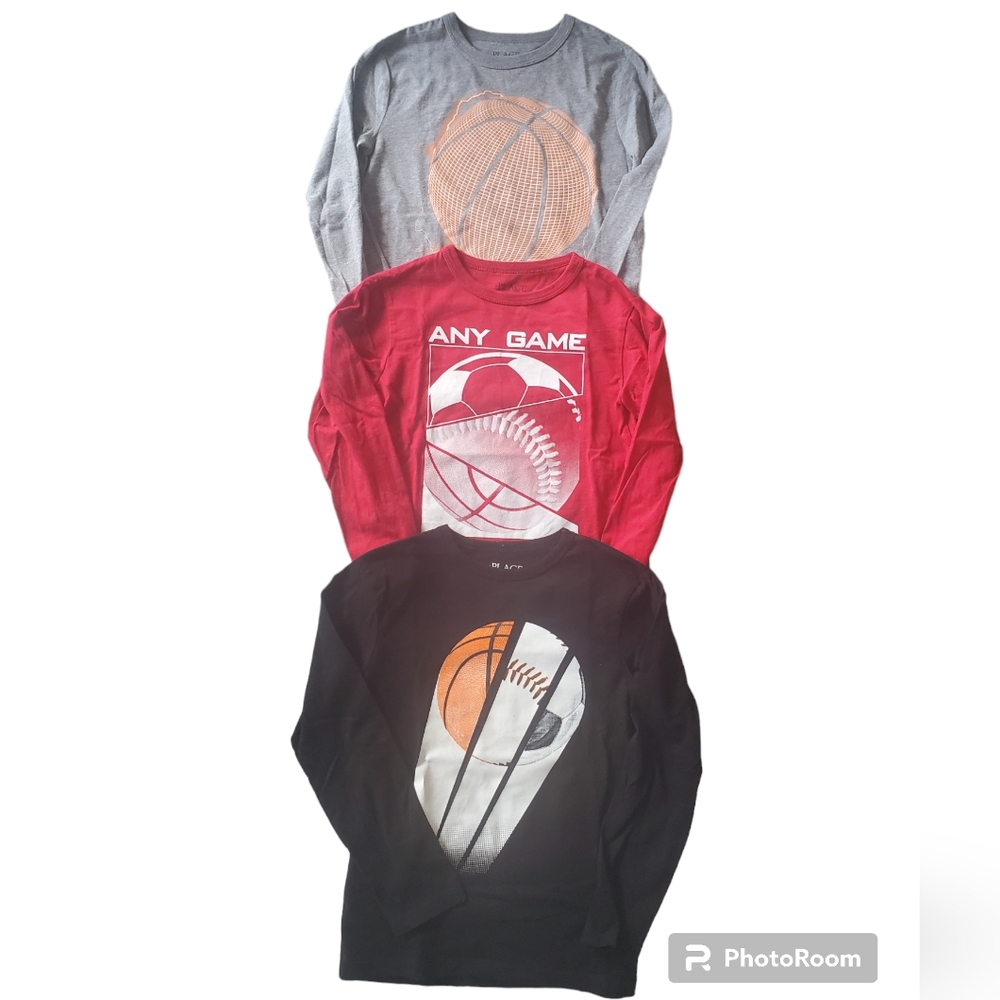 Children's Place set of 3 long sleeve sports themed tees